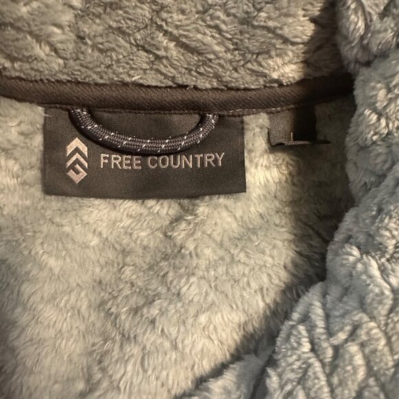 Free Country faux fur light blue zip jacket size L - Picture 3 of 7